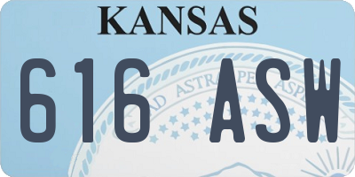 KS license plate 616ASW