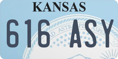 KS license plate 616ASY