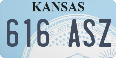 KS license plate 616ASZ