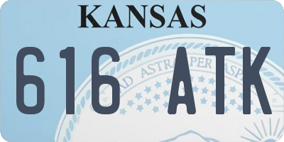 KS license plate 616ATK
