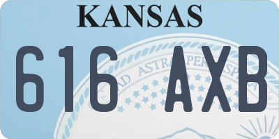 KS license plate 616AXB