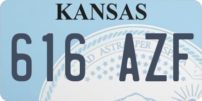 KS license plate 616AZF