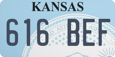 KS license plate 616BEF