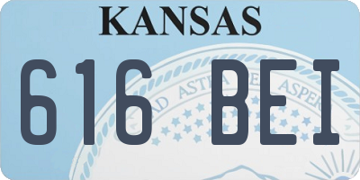 KS license plate 616BEI
