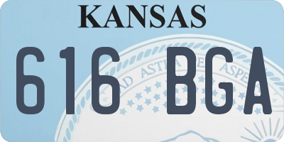 KS license plate 616BGA