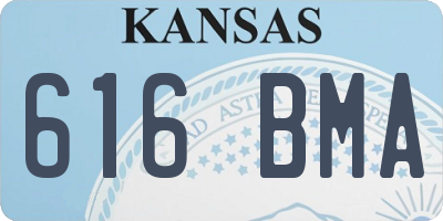 KS license plate 616BMA
