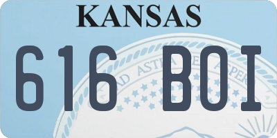 KS license plate 616BOI