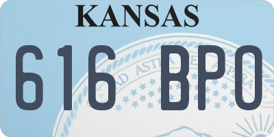 KS license plate 616BPO
