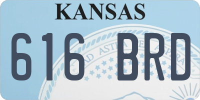 KS license plate 616BRD