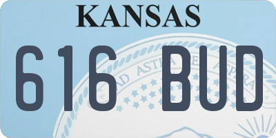 KS license plate 616BUD