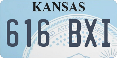 KS license plate 616BXI