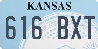 KS license plate 616BXT