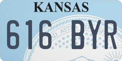 KS license plate 616BYR