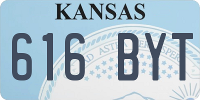 KS license plate 616BYT
