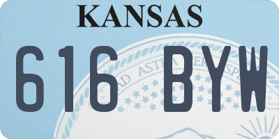 KS license plate 616BYW