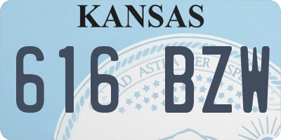 KS license plate 616BZW
