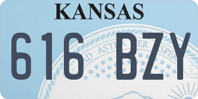 KS license plate 616BZY