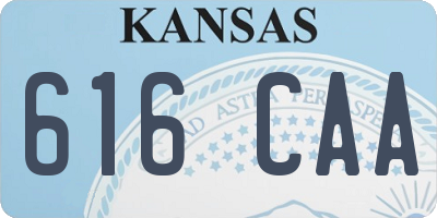 KS license plate 616CAA