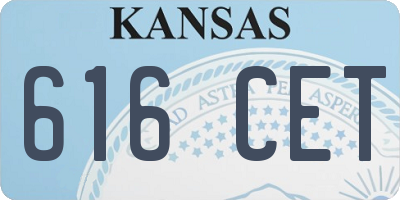 KS license plate 616CET