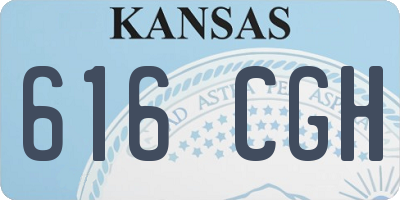 KS license plate 616CGH