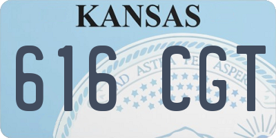 KS license plate 616CGT
