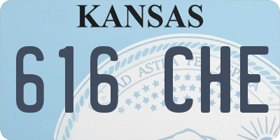 KS license plate 616CHE