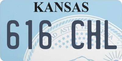 KS license plate 616CHL