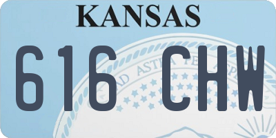 KS license plate 616CHW
