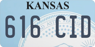 KS license plate 616CID