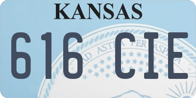 KS license plate 616CIE