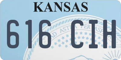 KS license plate 616CIH