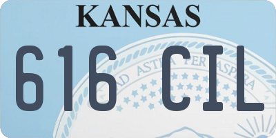 KS license plate 616CIL