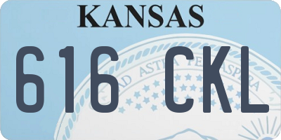 KS license plate 616CKL