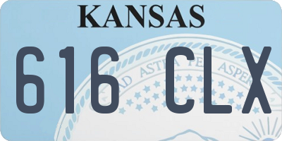 KS license plate 616CLX