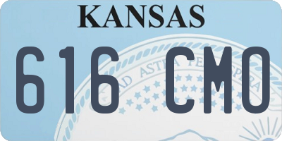 KS license plate 616CMO