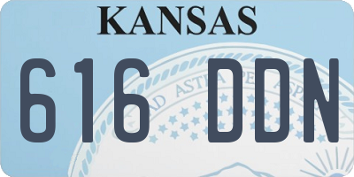 KS license plate 616DDN