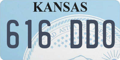 KS license plate 616DDO
