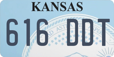 KS license plate 616DDT