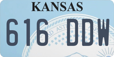 KS license plate 616DDW