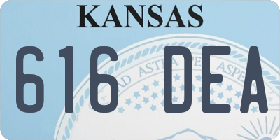 KS license plate 616DEA