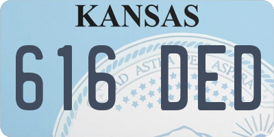 KS license plate 616DED