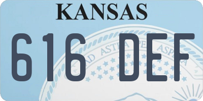 KS license plate 616DEF
