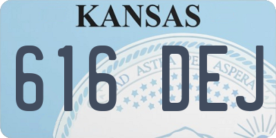 KS license plate 616DEJ