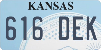 KS license plate 616DEK