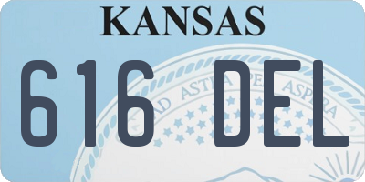 KS license plate 616DEL