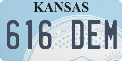KS license plate 616DEM