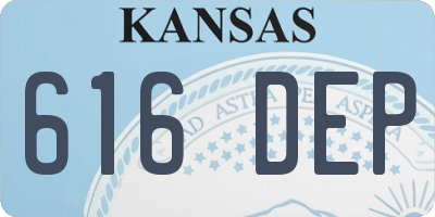 KS license plate 616DEP