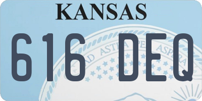 KS license plate 616DEQ