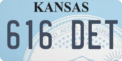 KS license plate 616DET