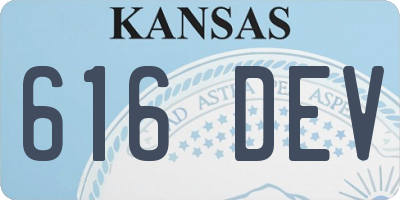 KS license plate 616DEV